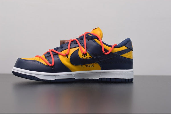 SB DUNK LOW X OFF-WHITE UNIVERSITY MIDNIGHT GOLD NAVY